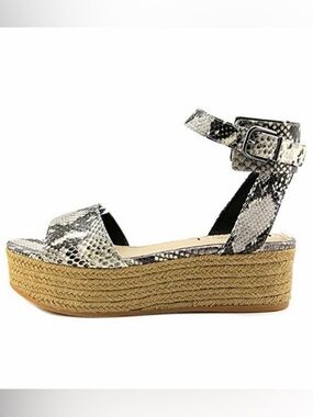 Via Spiga Nemy Snake Embossed Espadrille Sandals Size 8M Platform Wedge